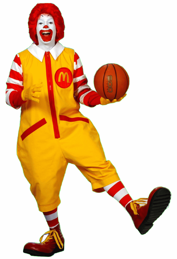 Gif of Ronald McDonald getting his head blown off