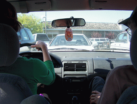 Gif of Vicky driving