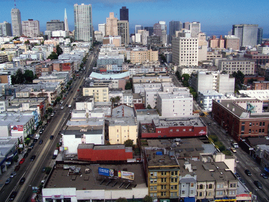 Gif of overhead view of San Francisco
