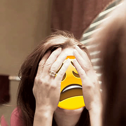 Animation of emoji face crying