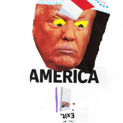 Trump image with eyes cut out and new eyes drawn in