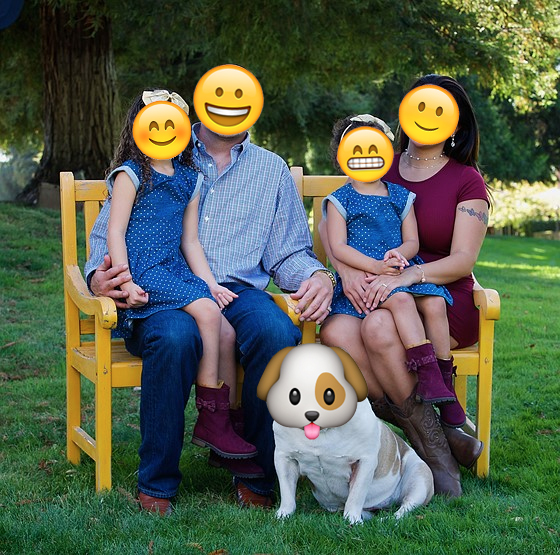 Family with emoji faces