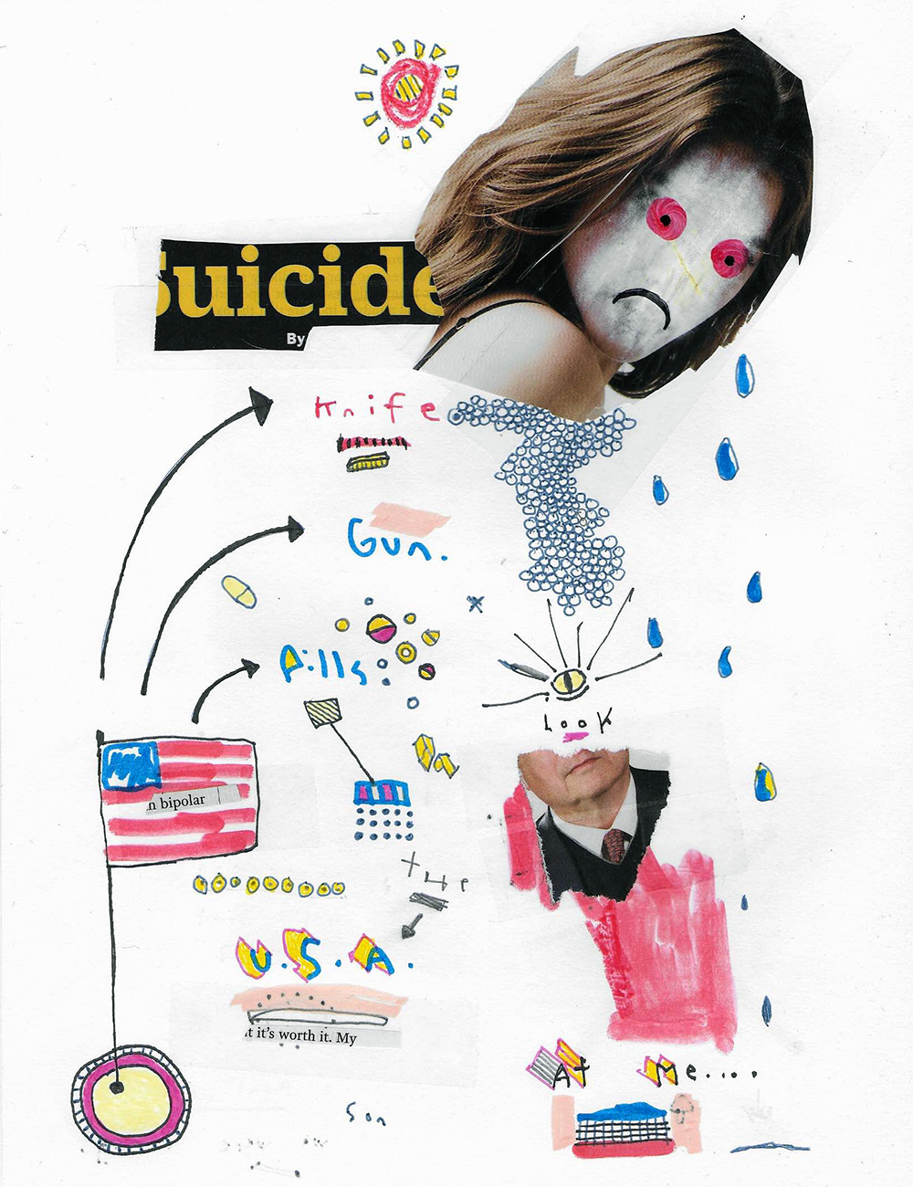 Collage about ways to commit suicide