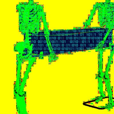 Skeletons holding a coffin